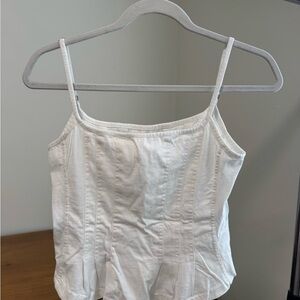Pilcro White Bustier-Style Camisole with Spaghetti Straps